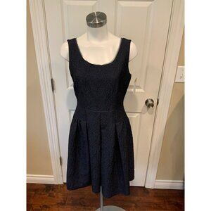 Elie Tahari Midnight Blue Textured Fit & Flare Dress, Size 10